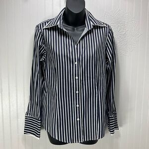 BROOKS BROTHERS 346 Double Collar Striped Button Down Blouse